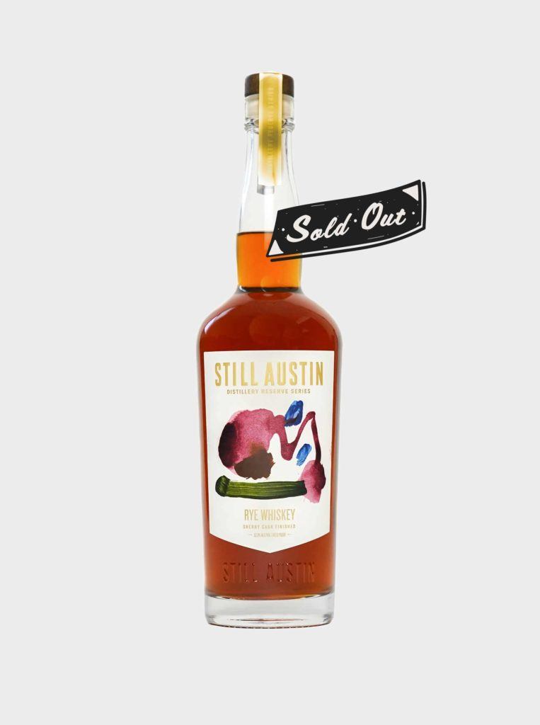 bottle of sold out still austin whiskey co Distillery Reserve Series Sherry Cask Finished Rye Whiskey